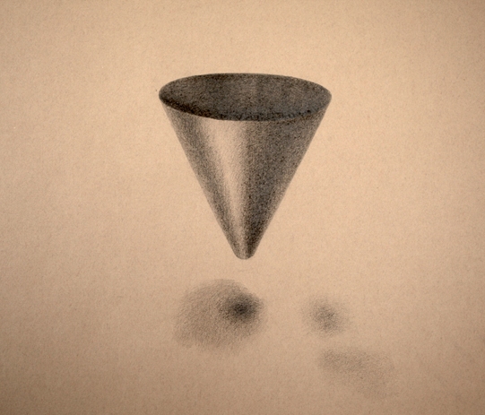 Entonnoir1, graphite sur papier Ingres coloré, 50x65cm.