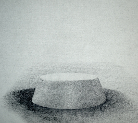 Gamelle1, graphite sur papier Ingres coloré, 50x65cm.